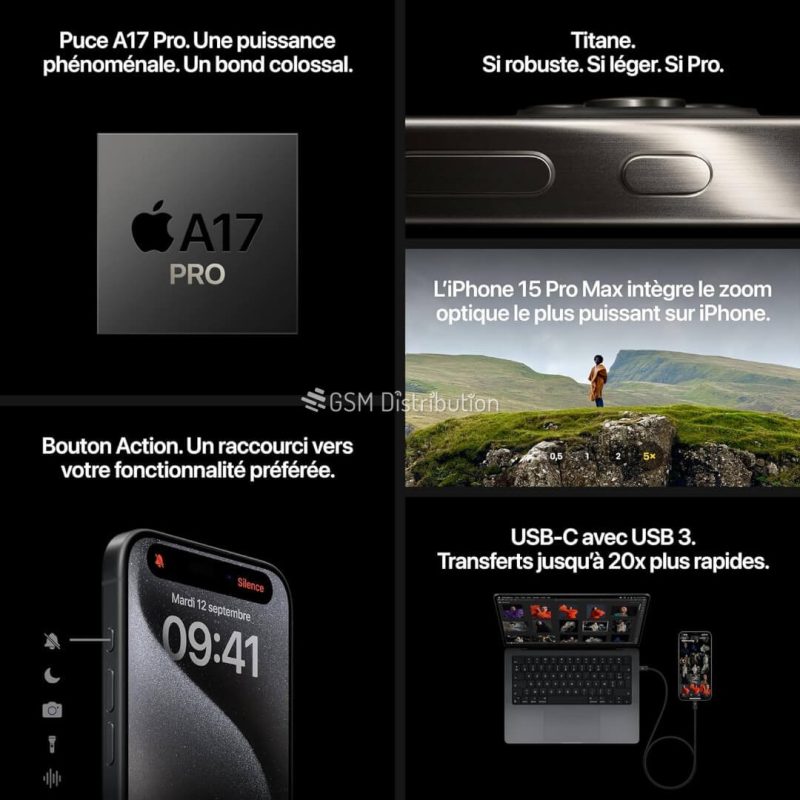 iPhone 15 Pro 256 Gb Titanium Noir